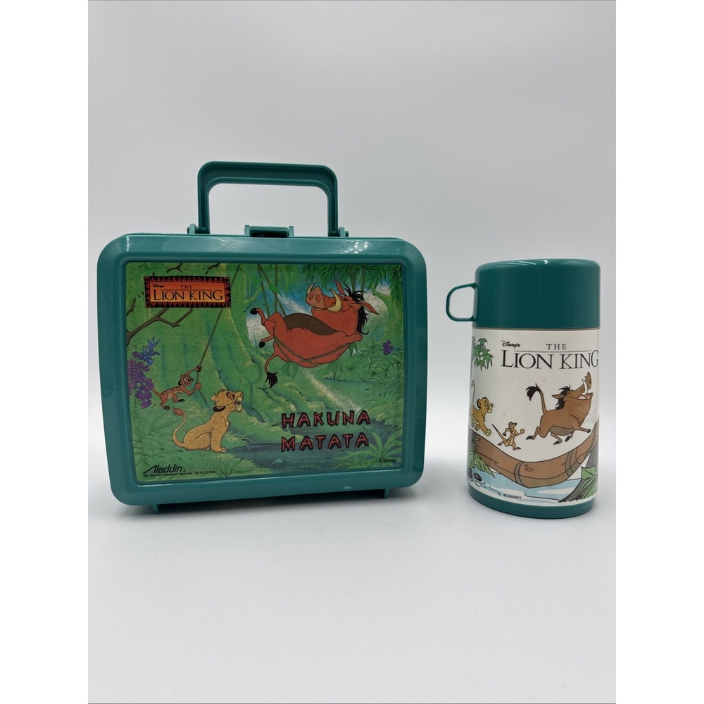 Vintage Disney The Lion King Lunchbox With Thermos Hakuna Matata By Aladdin 1992